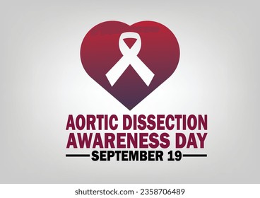 Aortic Dissection Awareness Day. September 19. Holiday concept. Template for background, banner, card, poster with text inscription. Vector illustration.