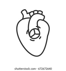 Aortic Valve. Prosthetics Heart Valves. Linear Icon