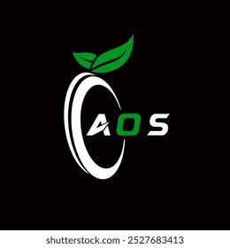 Logotipo de letra criativa minimalista do AOS. Projeto de logotipo de letra alfabética de iniciais de vetor exclusivo do AOS 