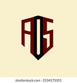 Logotipo de letra minimalista creativa de AOS. Diseño de logotipo de letra de alfabeto de iniciales de Vector únicas de AOS
