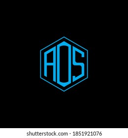 AOS-Buchstaben Symbol-Design auf schwarzem Hintergrund. Creative Letter AOS/A O S Logo Design. Logo-Design von AOS-Initialen