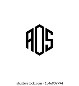 AOS Letter Logo Design polygon Monogram Icon Vector Template