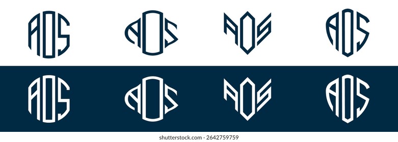 Design do conjunto de logotipos de letras do AOS