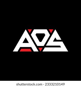 Diseño del logotipo de la letra triangular AOS con forma triangular. Monograma de diseño del logotipo del triángulo AOS. Plantilla de logotipo vectorial de triángulo AOS con color rojo. Logo triangular AOS Diseño sencillo, elegante y lujoso.