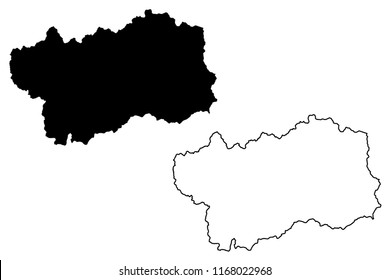 Aosta Valley (Autonomous region of Italy) map vector illustration, scribble sketch Aosta Valley map