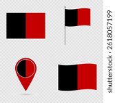 Aosta Valley Flag Set, Region of Italy. 