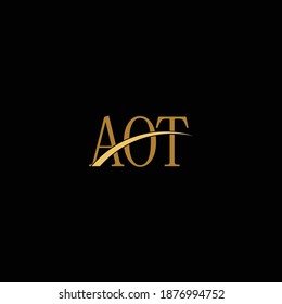 AOT initials logo vector vintage gold design