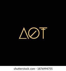 AOT initials logo vector vintage gold design