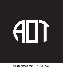 AOT letter logo design on black background. AOT 
creative initials letter logo concept.  