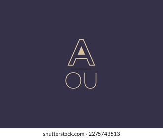 AOU letter logo design modern minimalist vector images