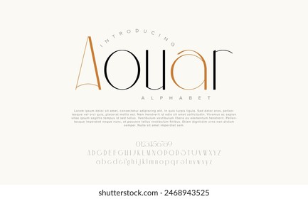 Aouar vector alphabet font for logo design