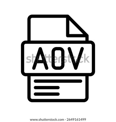 AOV Outline Icon Average Order Value AOV outline icon used in ecommerce reports, pricing, and customer value.