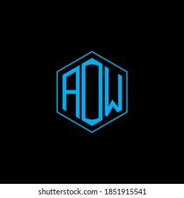 AOW letter icon design on black background. Creative letter AOW/A O W logo design. AOW initials Logo design