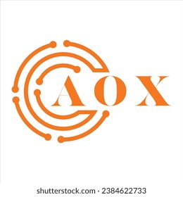 Diseño de letras AOX.Diseño del logotipo de tecnología de letras AOX sobre fondo blanco.Diseño del logotipo de AOX Monograma para emprendedores y empresas.