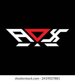 Diseño vectorial de la letra AOX, logotipo sencillo y moderno de AOX. Diseño del alfabeto lujoso AOX  