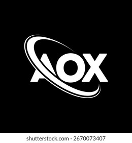 AOX logo. AOX letter logo design. Initials AOX logo linked with circle and uppercase monogram logo. AOX typography for technology, business and real estate brand.