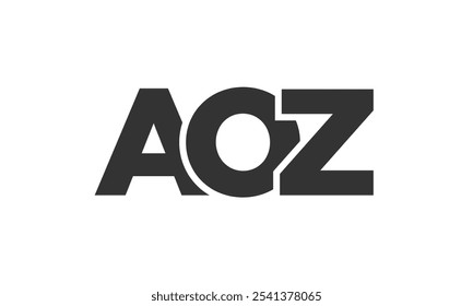Plantilla de diseño de logotipo AOZ con texto fuerte y moderno en negrita. Logotipo de Vector inicial basado en tipografía simple y mínima. Identidad de empresa de moda ideal para la presencia de la marca de las empresas.