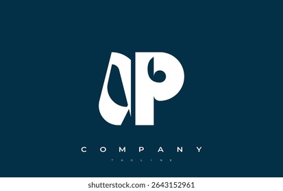 AP Abstract Geometric Logo Design. Modern and elegant logo design with simplistic typography elements, showcasing branding excellence.