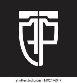 AP Abstract logo monogram with emblem style isolated on black background