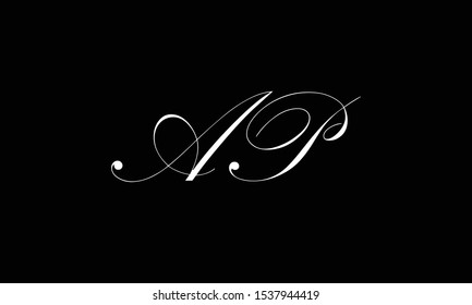 AP abstract vector logo monogram template
