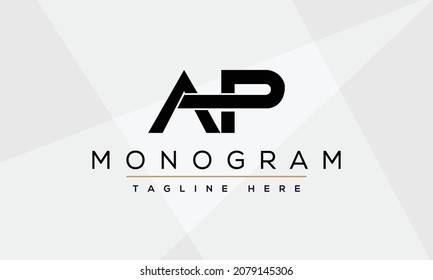 AP abstract vector logo monogram template