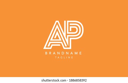 AP Alphabet initial Letter Monogram Icon Logo vector illustration