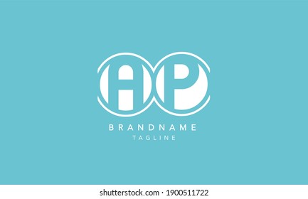 AP Alphabet Letters Initial Circle Icon Logo