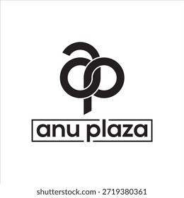 Das Logo von AP Anu Plaza steht für moderne Architektur und herausragende Geschäftsergebnisse mit einem eleganten Design, das Wachstum, Vertrauen und erstklassigen Geschäftsbereich in einer professionellen Identität symbolisiert