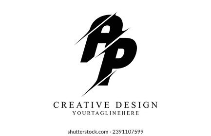 AP Black Swoosh minimale kreative moderne Marke Logo Design.