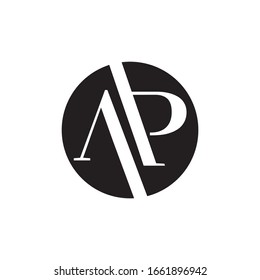 AP circle logo design vector icon