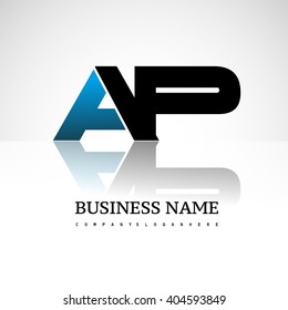 AP Company Linked Letter Logo Icon Blue And Black