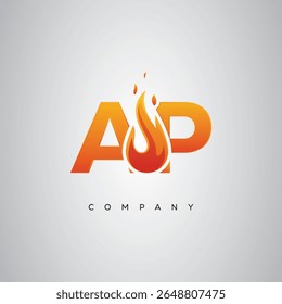 AP Creative Fire Letter Logo Design