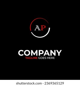 AP creative modern letters logo design template