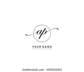 AP Logotipo inicial de monograma de belleza vectorial