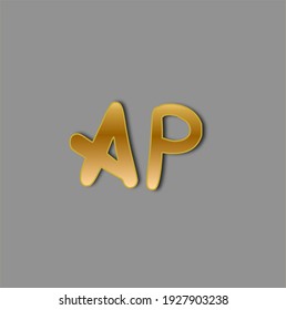 AP initial gold handwriting logo for identity