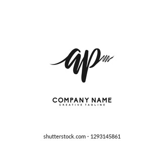 AP Initial Handwriting Logo Template Vector