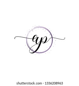 AP  Initial Handwriting logo template vector