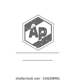 AP  Initial Handwriting logo template vector