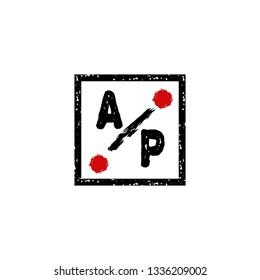 AP  Initial Handwriting logo template vector