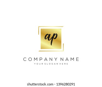 AP Initial handwriting logo template vector.