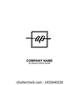 AP Initial handwriting logo template vector