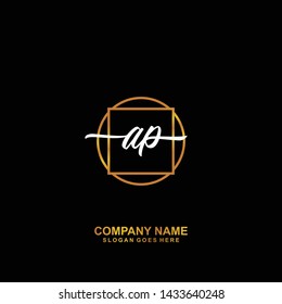 AP Initial handwriting logo template vector