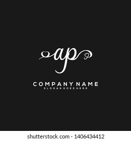AP Initial handwriting logo vector