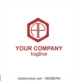 AP initial letter company logo