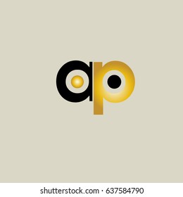 ap initial letter linked lowercase logo. a and p vector template design.