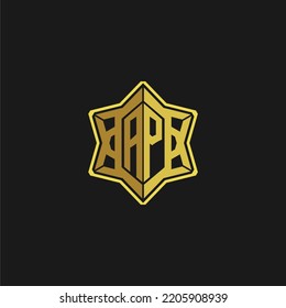 Logo de monograma de letras iniciales AP para juegos