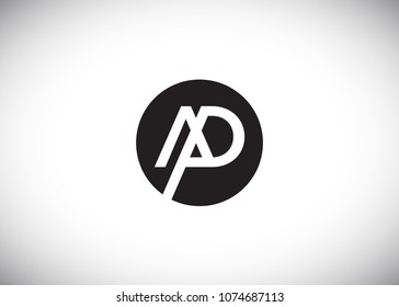 AP Initial Logo designs with circle background