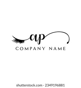 AP initial Logo lash logo eyelash vector modern