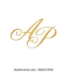 AP initial monogram logo handwriting