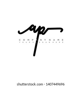 AP initial signature logo. handwriting logo template vector,